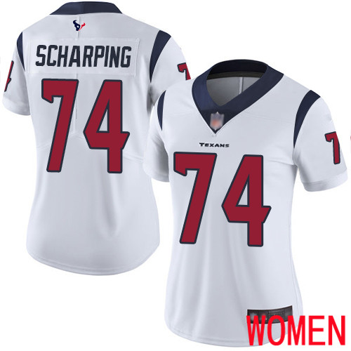 Houston Texans Limited White Women Max Scharping Road Jersey NFL Football 74 Vapor Untouchable